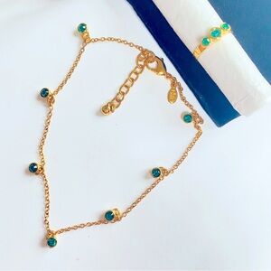 Vintage QVC Joan Rivers Classics Collection MAY Birth Stone Anklet & Toe Ring